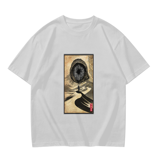 Olive T-Shirt With Surreal Hooded Eye Artwork Print