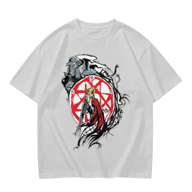 Olive Anime Graphic T-Shirt With Transmutation Circle Design