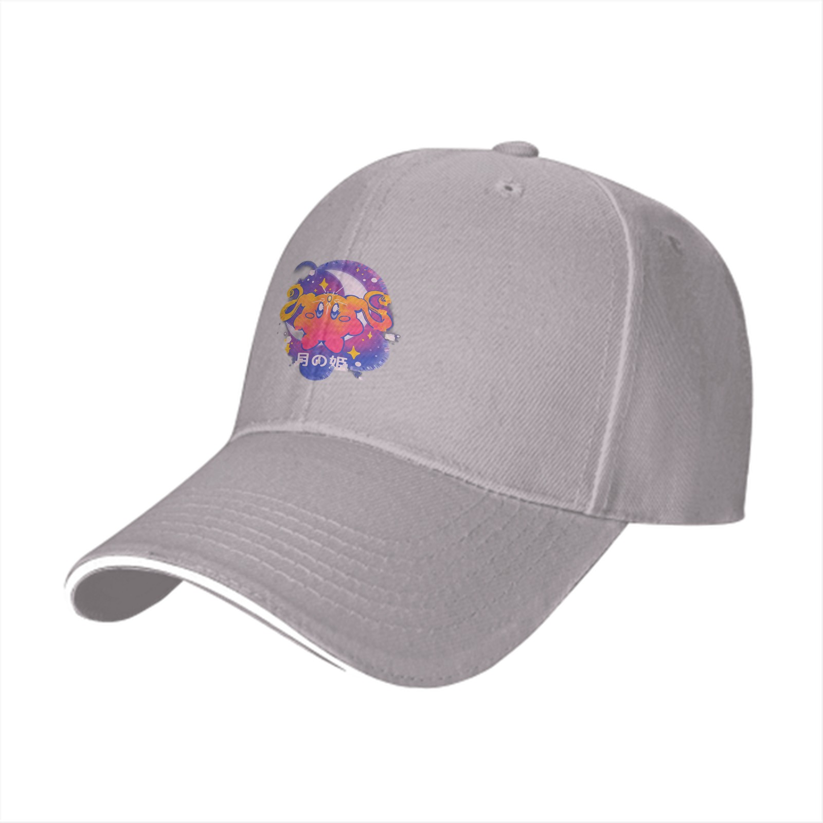 Black baseball cap with cosmic anime character graphic