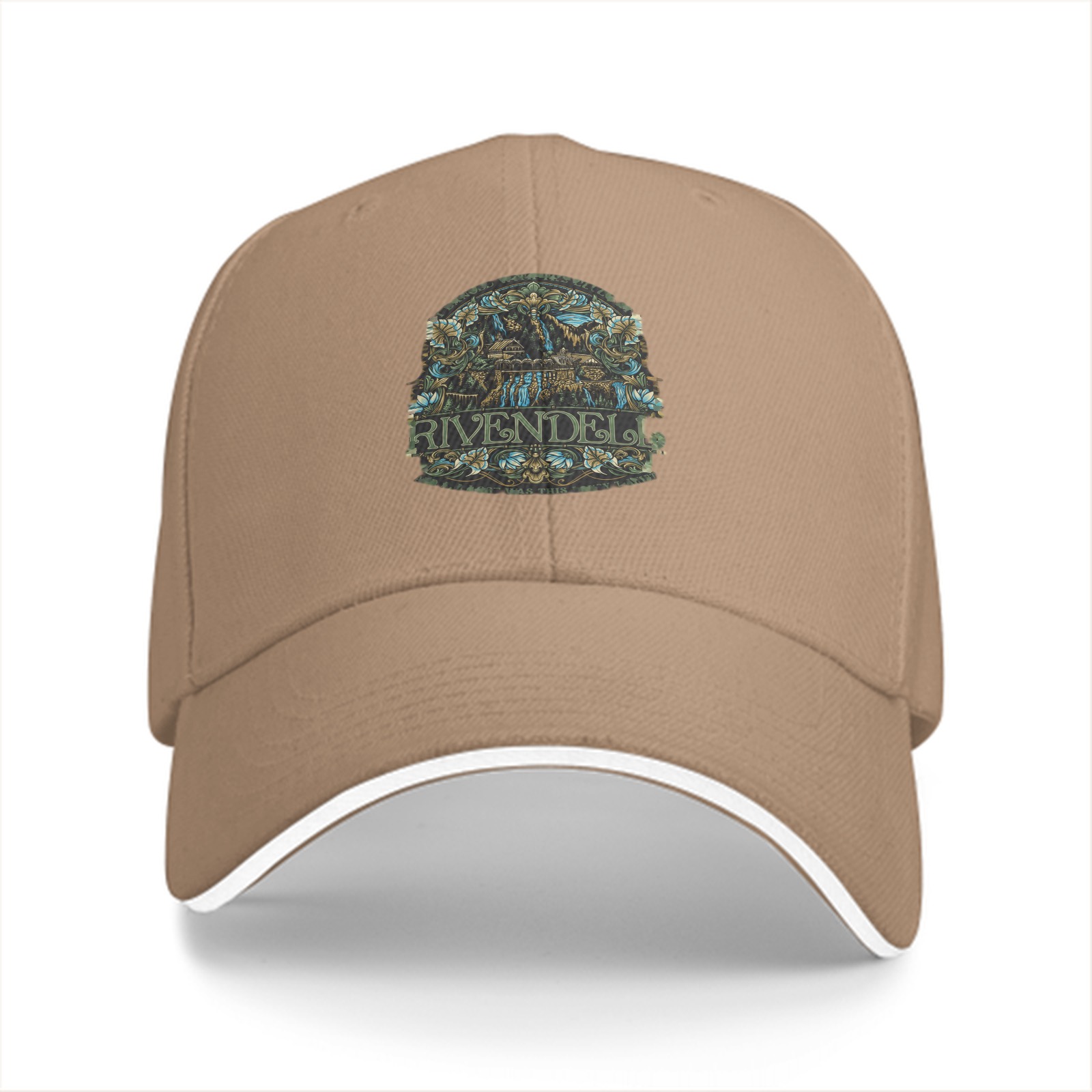Black Baseball Cap with Rivendell Fantasy Art Emblem