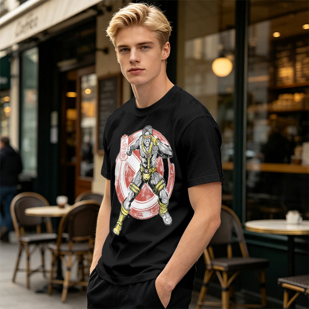 Olive T-shirt with Cyclops X-Men Superhero Graphic Print