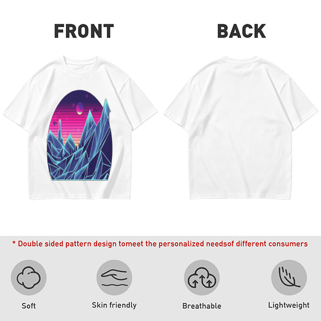 Olive T-Shirt With Synthwave Crystal Mountain Sunset Art
