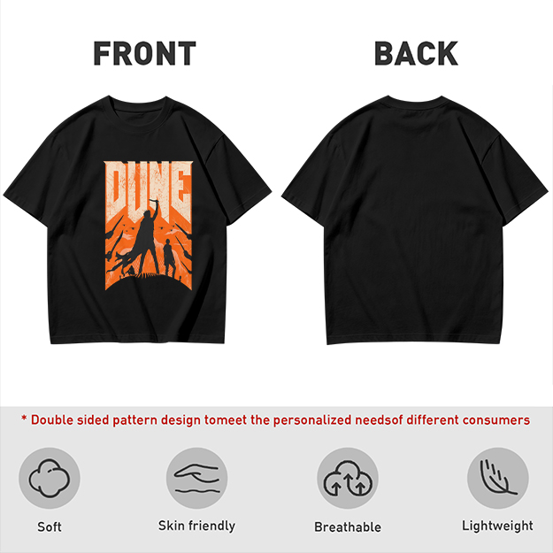Dune Themed Silhouette Graphic Print Olive T-Shirt