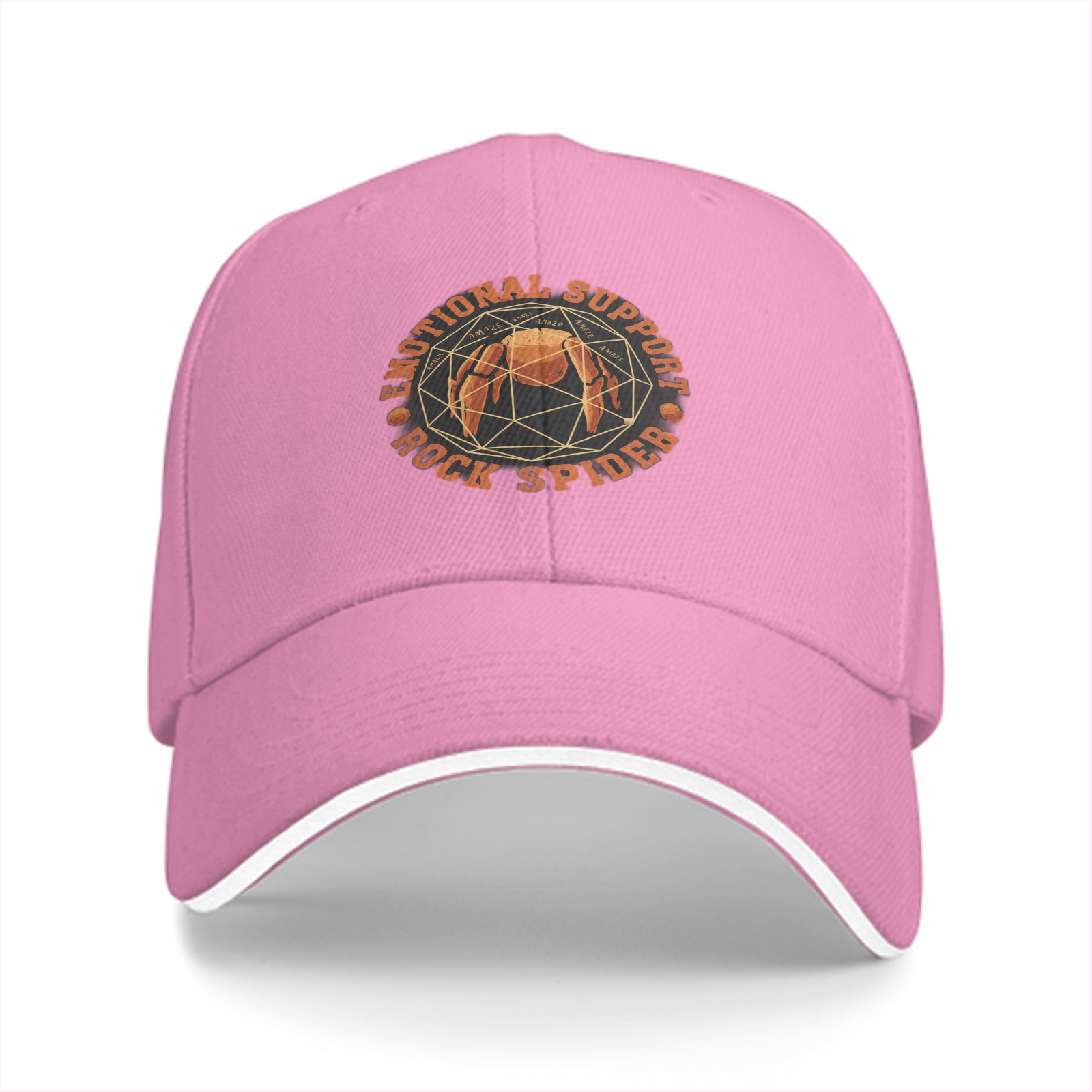 Emotional Support Rock Spider Graphic Black Baseball Cap