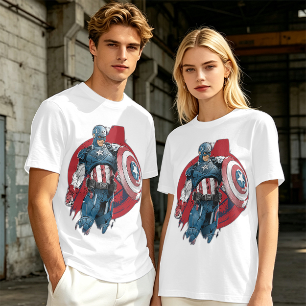 Olive T-shirt with Captain America Graphic Print