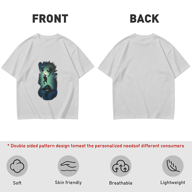 Olive T-Shirt With Climbing Cave Silhouette Graphic