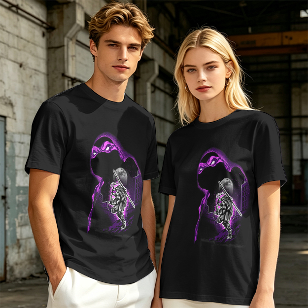 Olive T-Shirt With Purple Ninja Turtle Night Graphic Print
