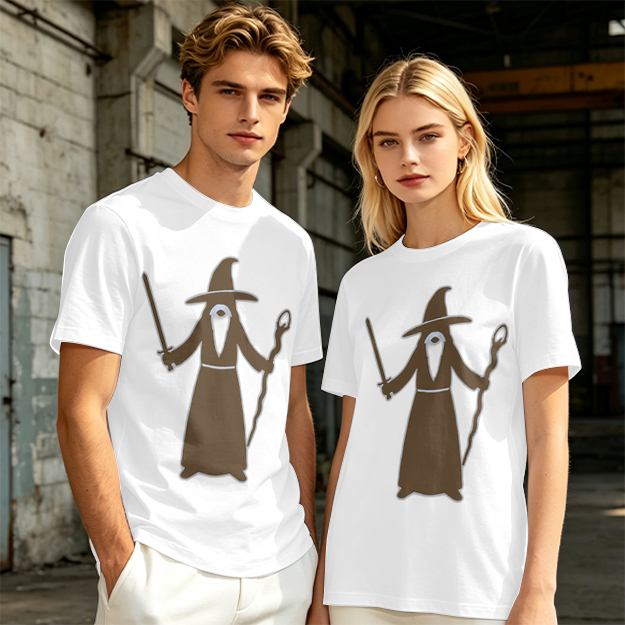 Olive Green T-Shirt With Cyclops Wizard Graphic Print