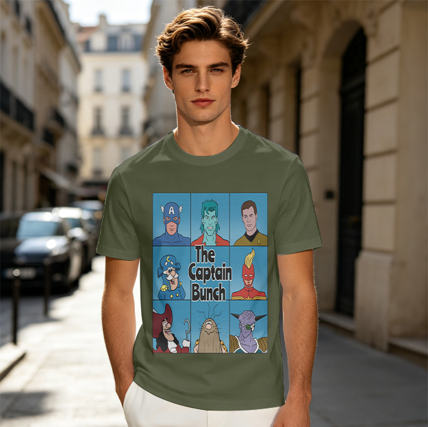 Olive T-Shirt Featuring The Captain Bunch Mashup Artwork