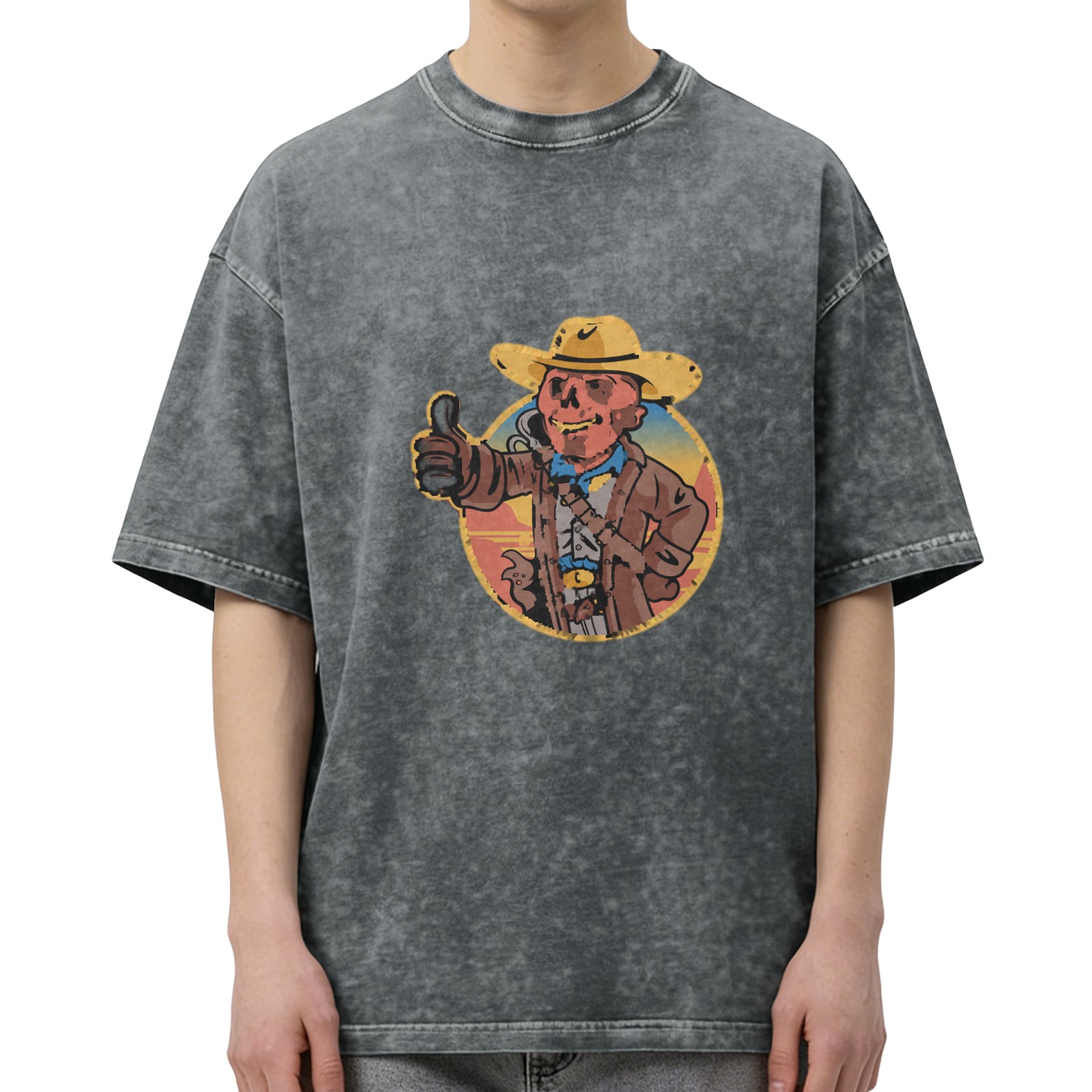 Fallout Ghoul Cowboy Thumbs Up Vintage Wash T-Shirt