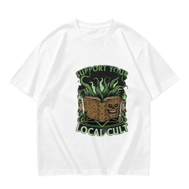 Support Your Local Cult Occult Book Graphic T-Shirt