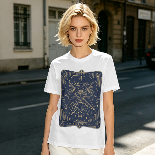 Olive Green Witcher Medallion Graphic T-Shirt