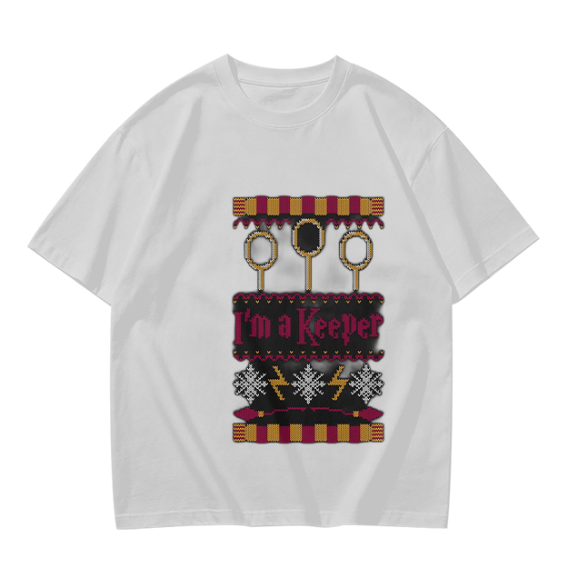 Olive Green T-Shirt With I'm A Keeper Quidditch Graphic