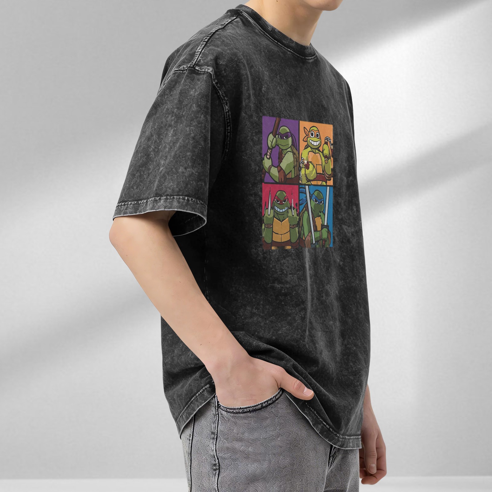 Teenage Mutant Ninja Turtles Graphic Oversized Acid Wash T-Shirt