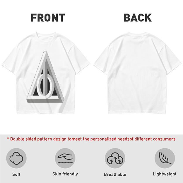 Olive T-shirt with 3D Deathly Hallows Symbol Print