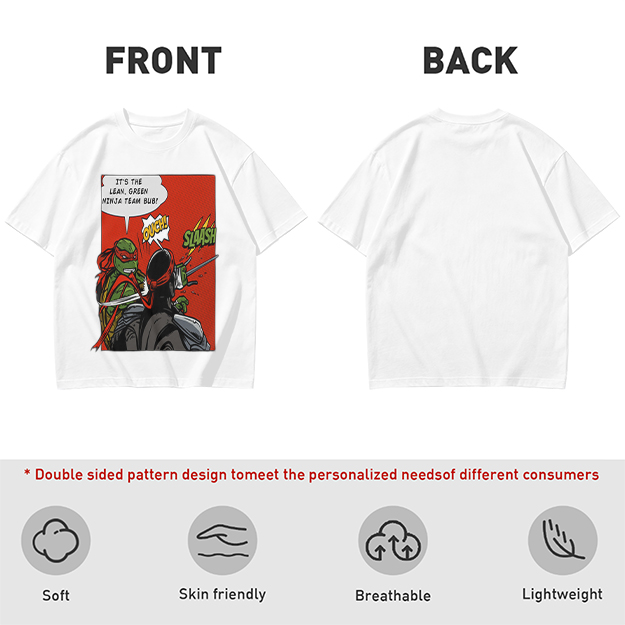 Olive T-Shirt with Ninja Turtles Comic Print