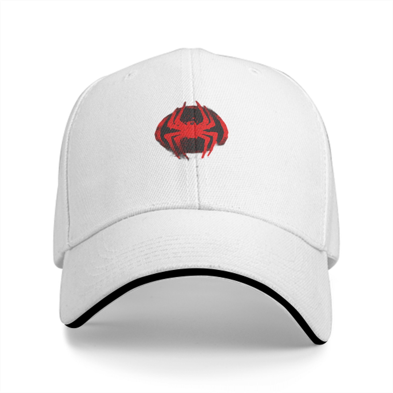 Black Baseball Cap With Red Spider Graphic Design