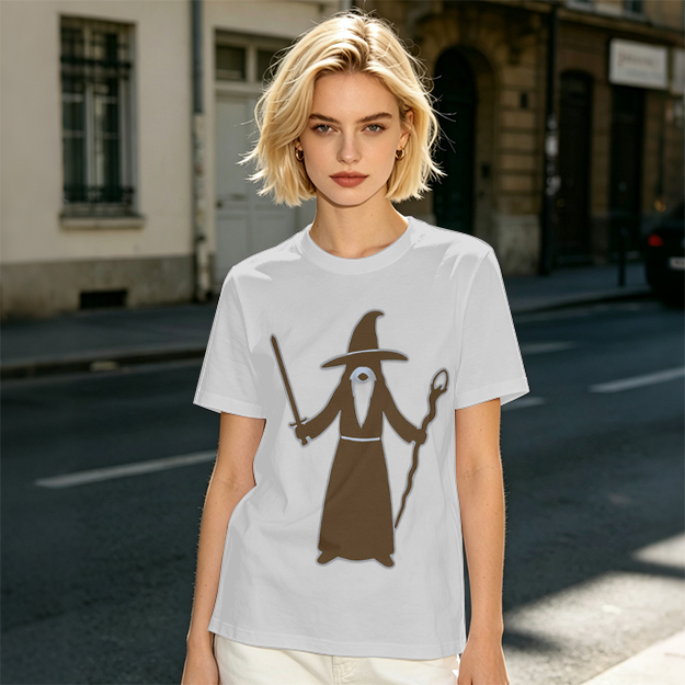 Olive Green T-Shirt With Cyclops Wizard Graphic Print