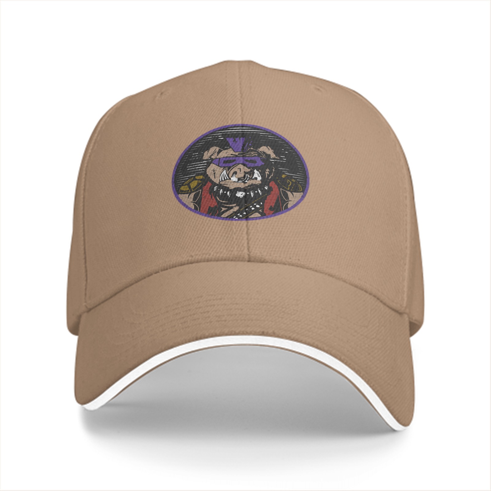 Black Baseball Cap With Bebop Villain Graphic Print