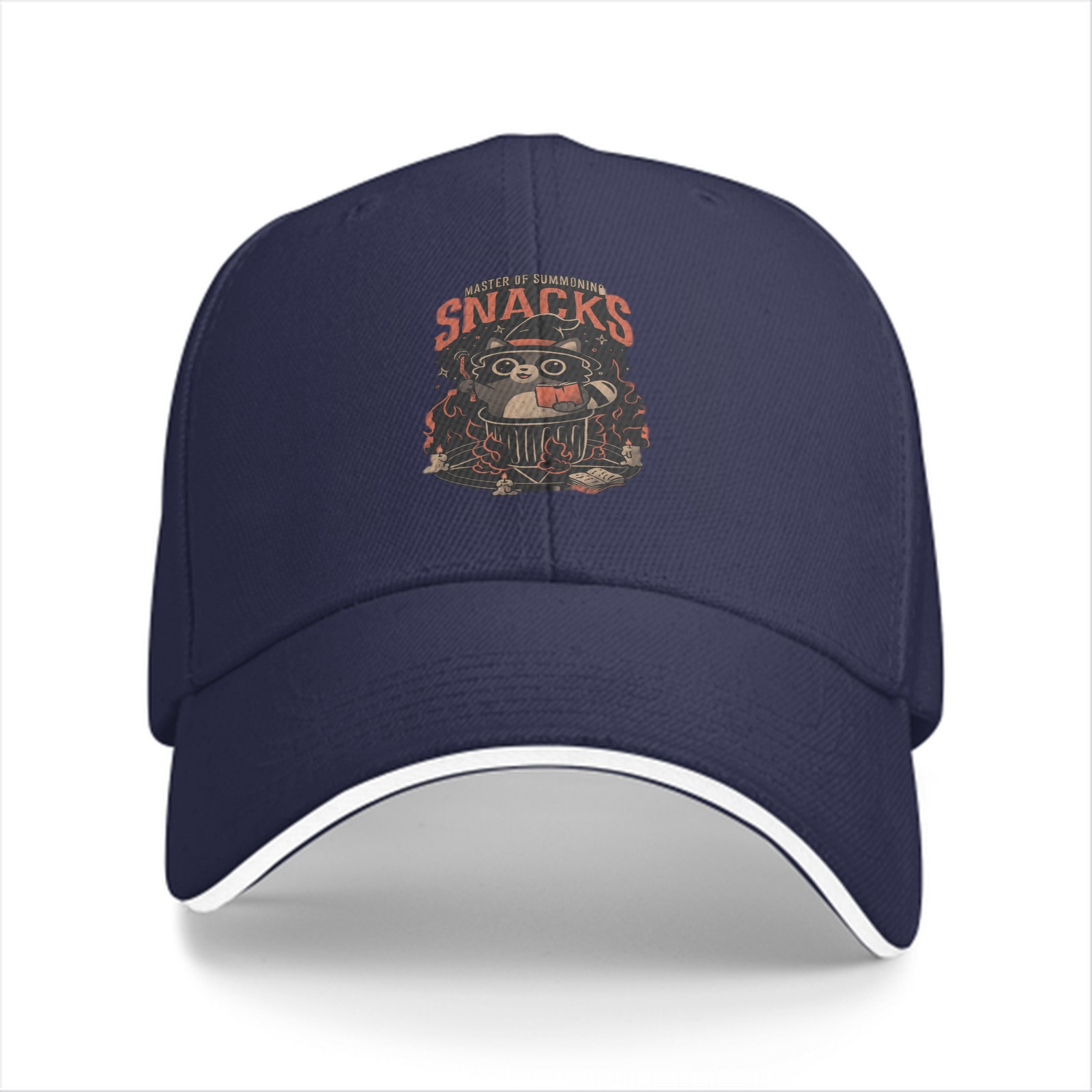 Master of Summoning Snacks Raccoon Graphic Baseball Cap