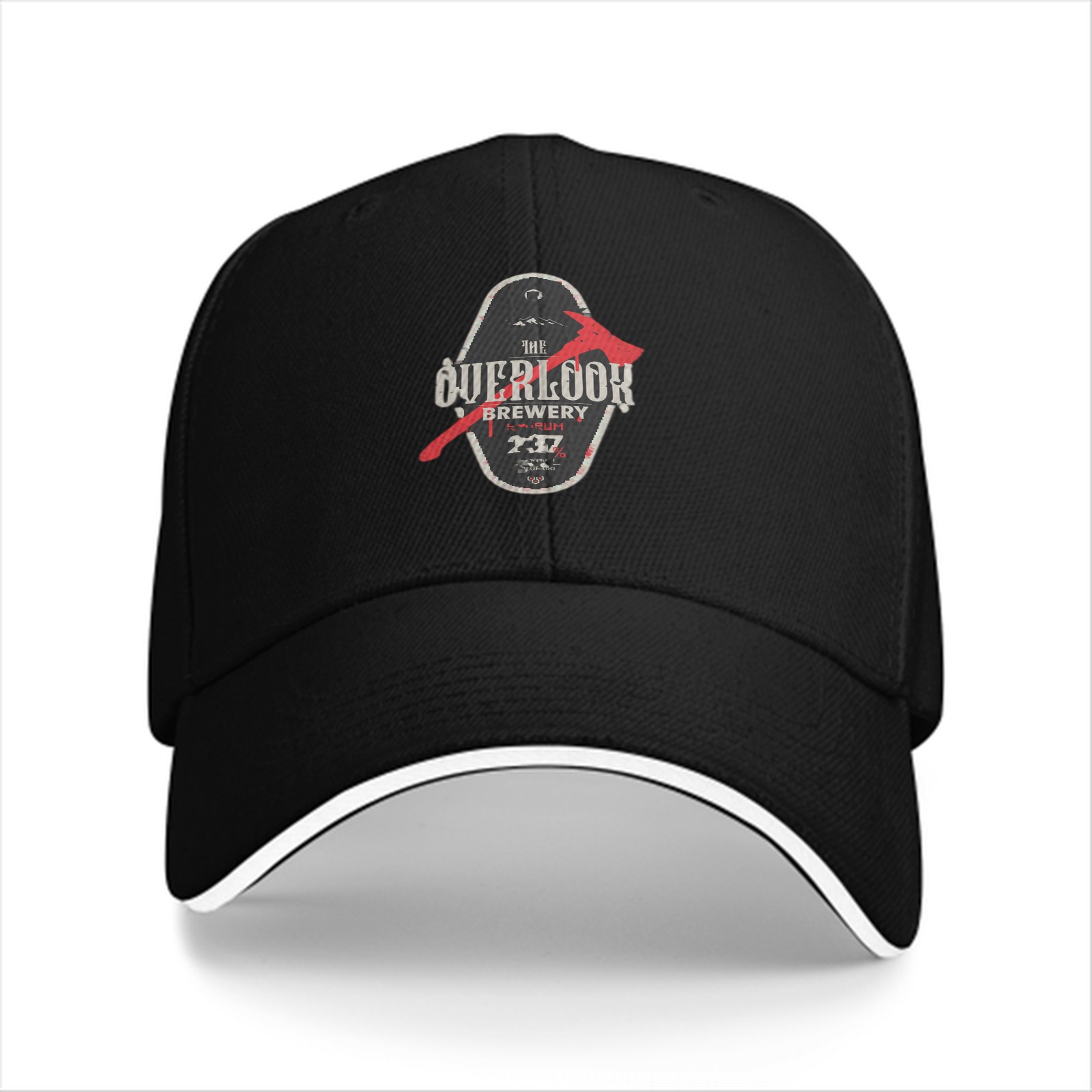 Black baseball cap with The Overlook Brewery axe graphic