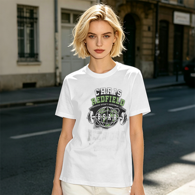Chris Redfield BSAA Globe Barbell Graphic T-Shirt