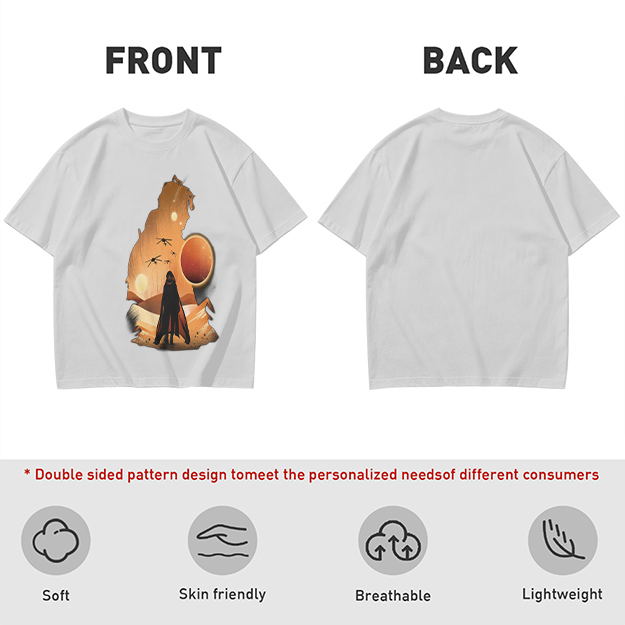 Olive T-Shirt With Desert Sci-Fi Silhouette Graphic Print