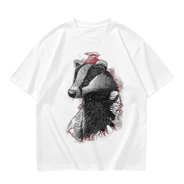 Olive Green T-Shirt With Detailed Badger Graphic Print