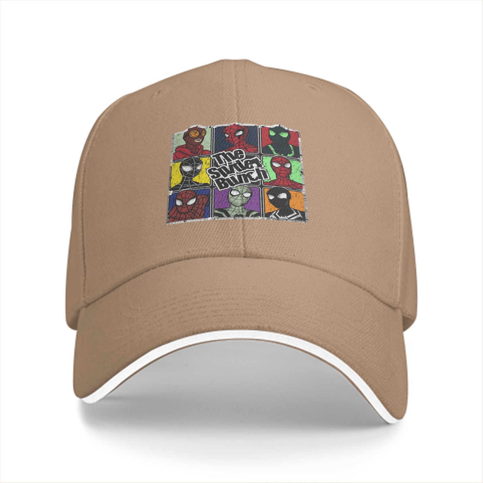 Black baseball cap with The Spider Bunch superhero graphic