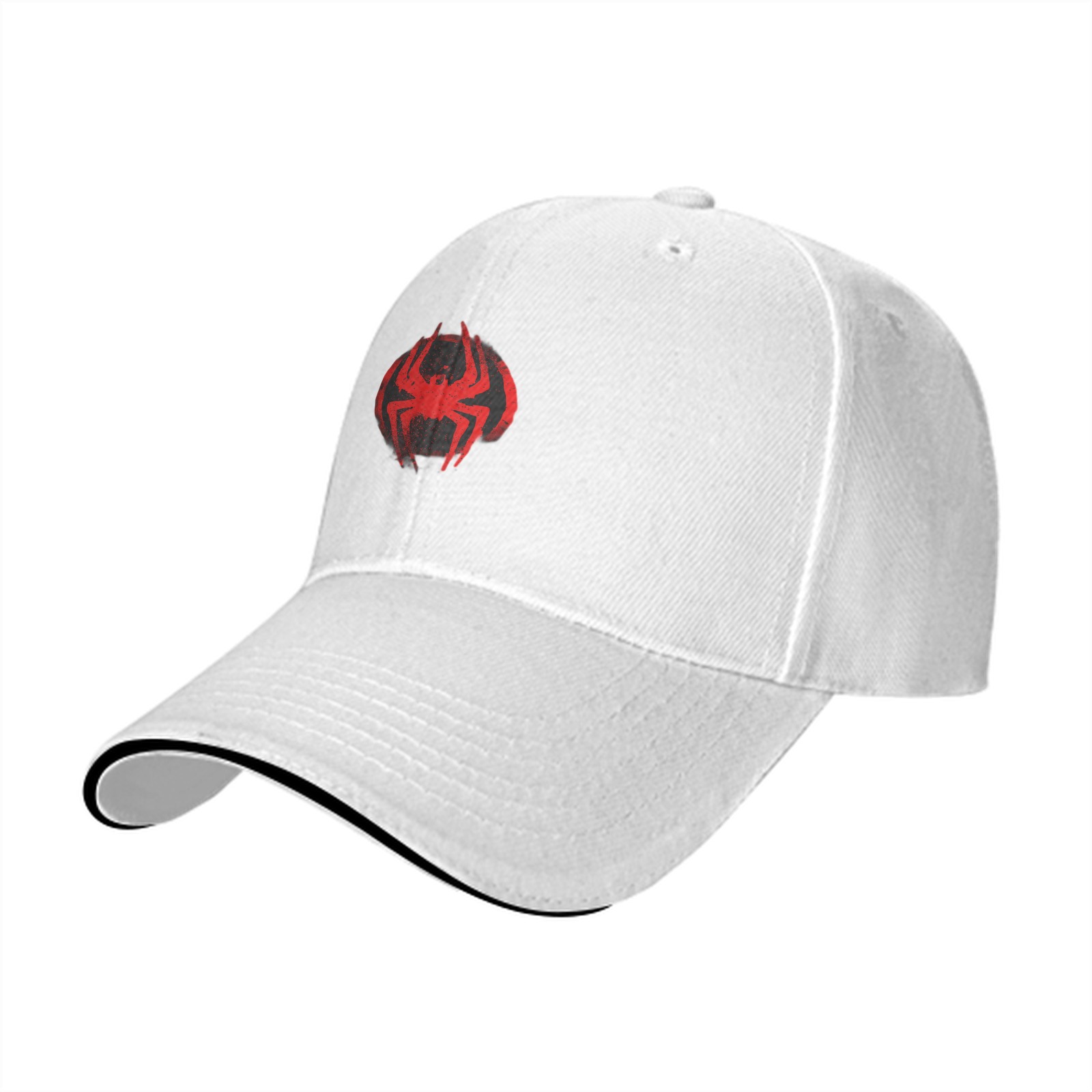 Black Baseball Cap With Red Spider Graphic Design
