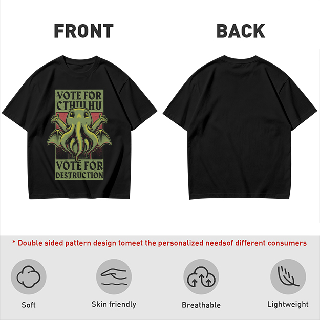 Vote For Cthulhu Funny Graphic T-Shirt Design