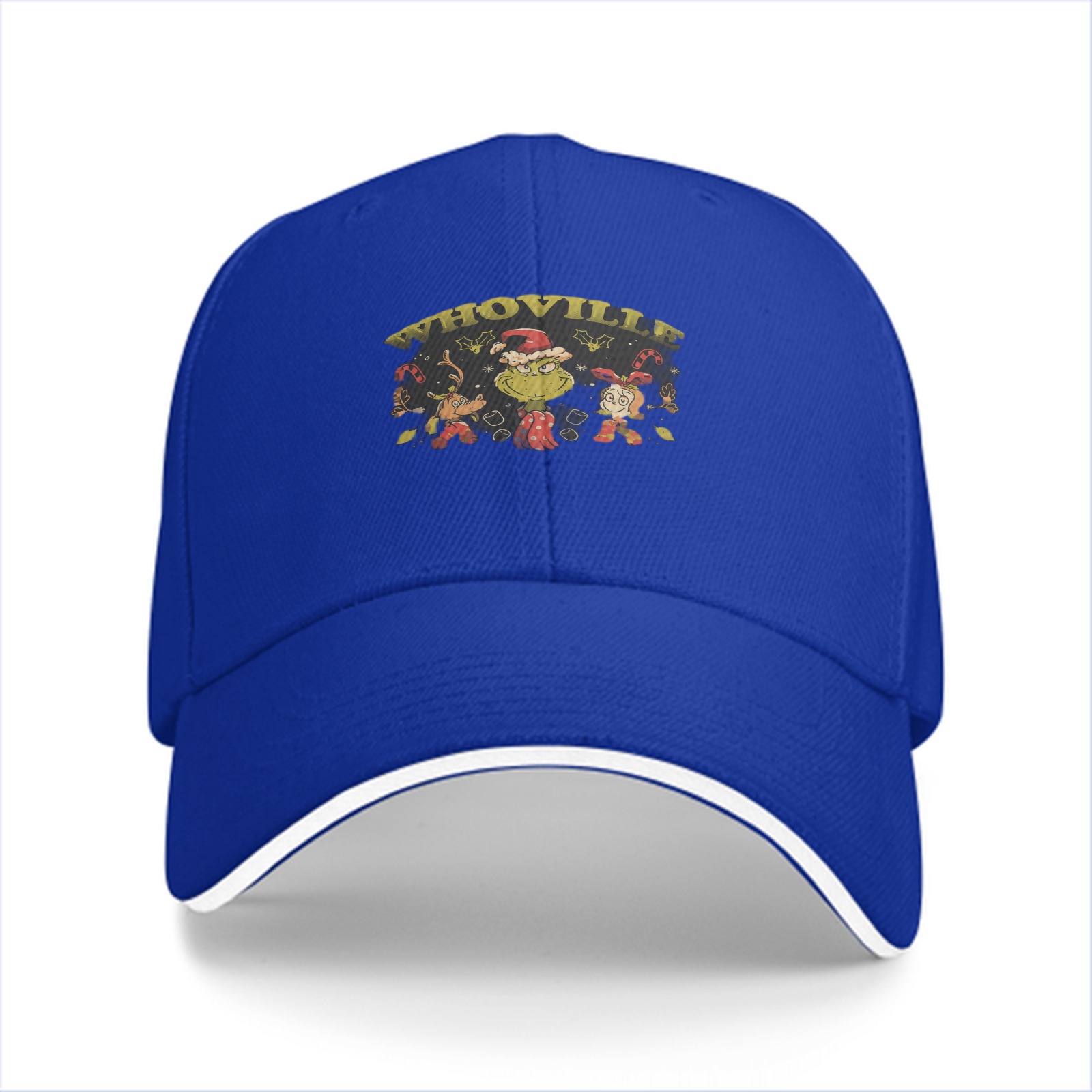 Whoville Christmas Themed Baseball Cap With Grinch And Friends