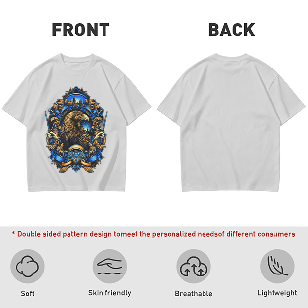 Olive T-Shirt With Detailed Eagle Crest Graphic Design