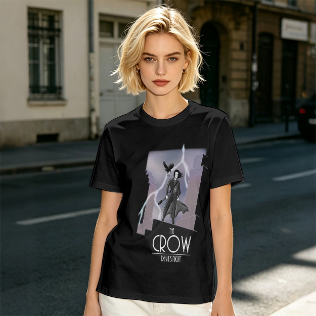 The Crow Devil's Night Graphic Print Olive T-Shirt