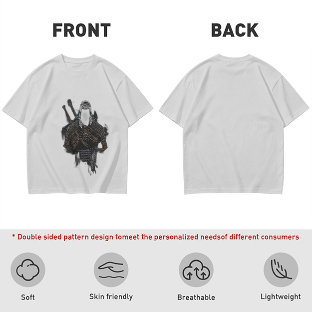 Olive Green T-Shirt With Witcher Inspired Armor Print