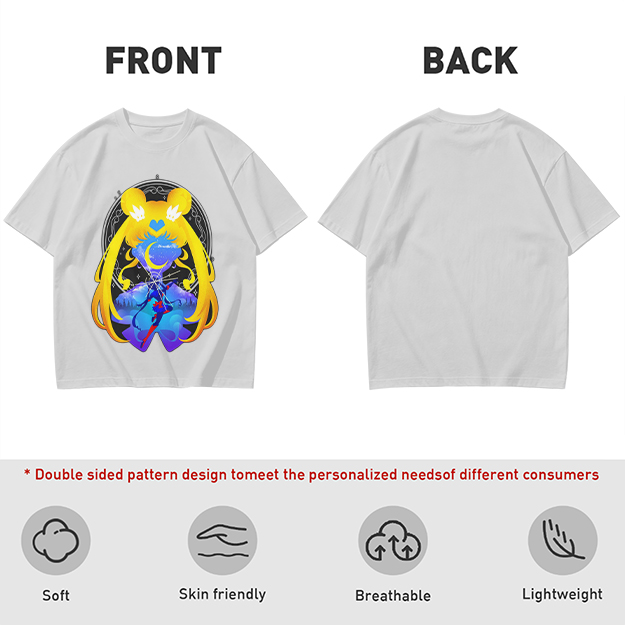 Olive T-Shirt with Sailor Moon Themed Graphic Print