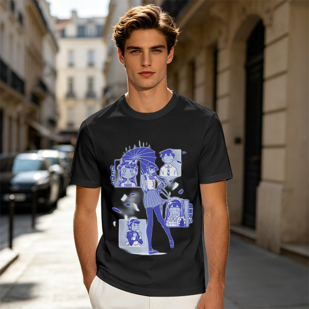 Anime Komi Can't Communicate Character Graphic Olive T-Shirt
