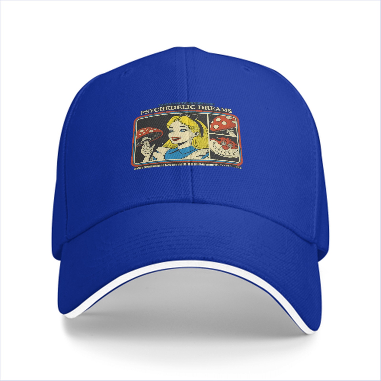 Psychedelic Dreams Alice in Wonderland Graphic Baseball Cap