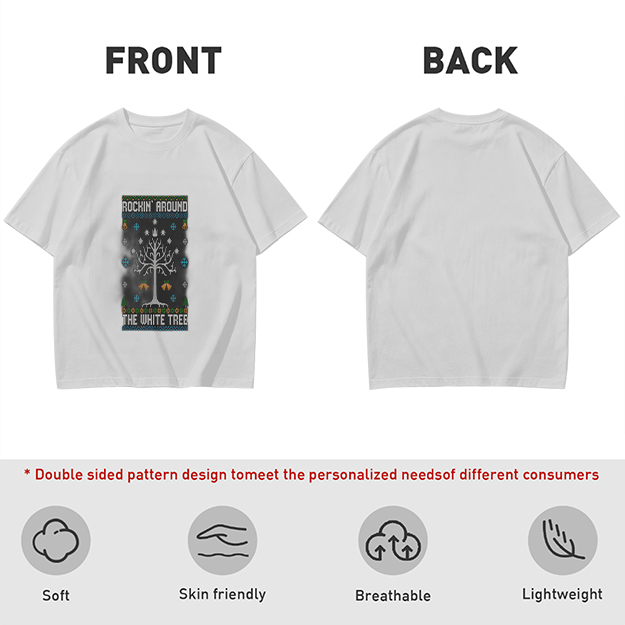 Rockin Around The White Tree Ugly Christmas T-Shirt