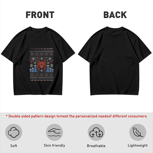 Olive T-Shirt with Spider-Man Christmas Holiday Print