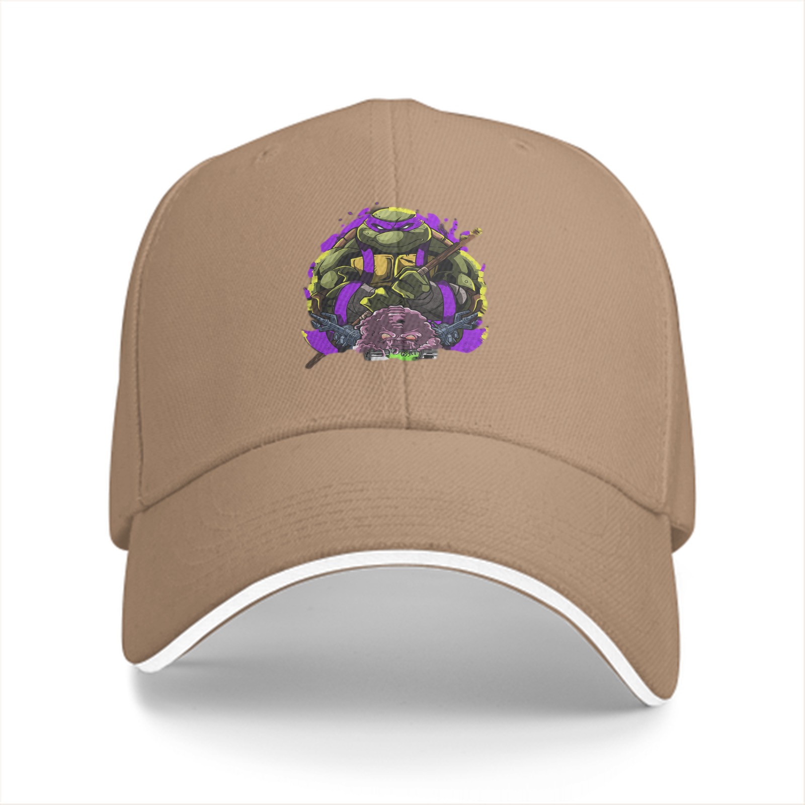 Black Baseball Cap With Purple Ninja Turtle Graphic