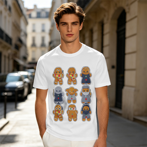 Olive T-Shirt With Harry Potter Themed Gingerbread Characters Print