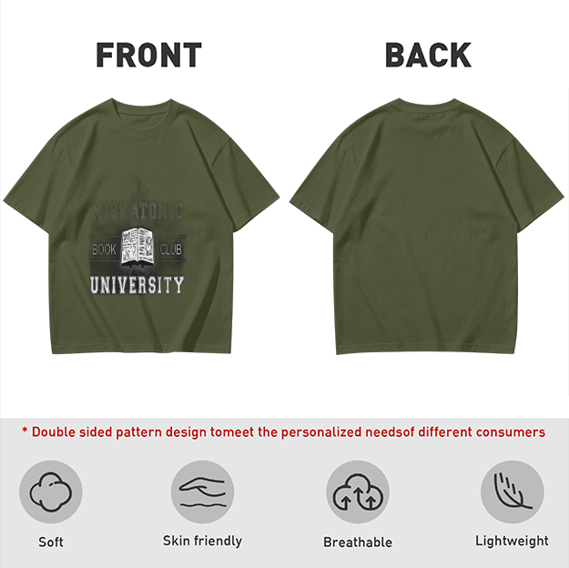 Miskatonic University Book Club Graphic Olive T-Shirt