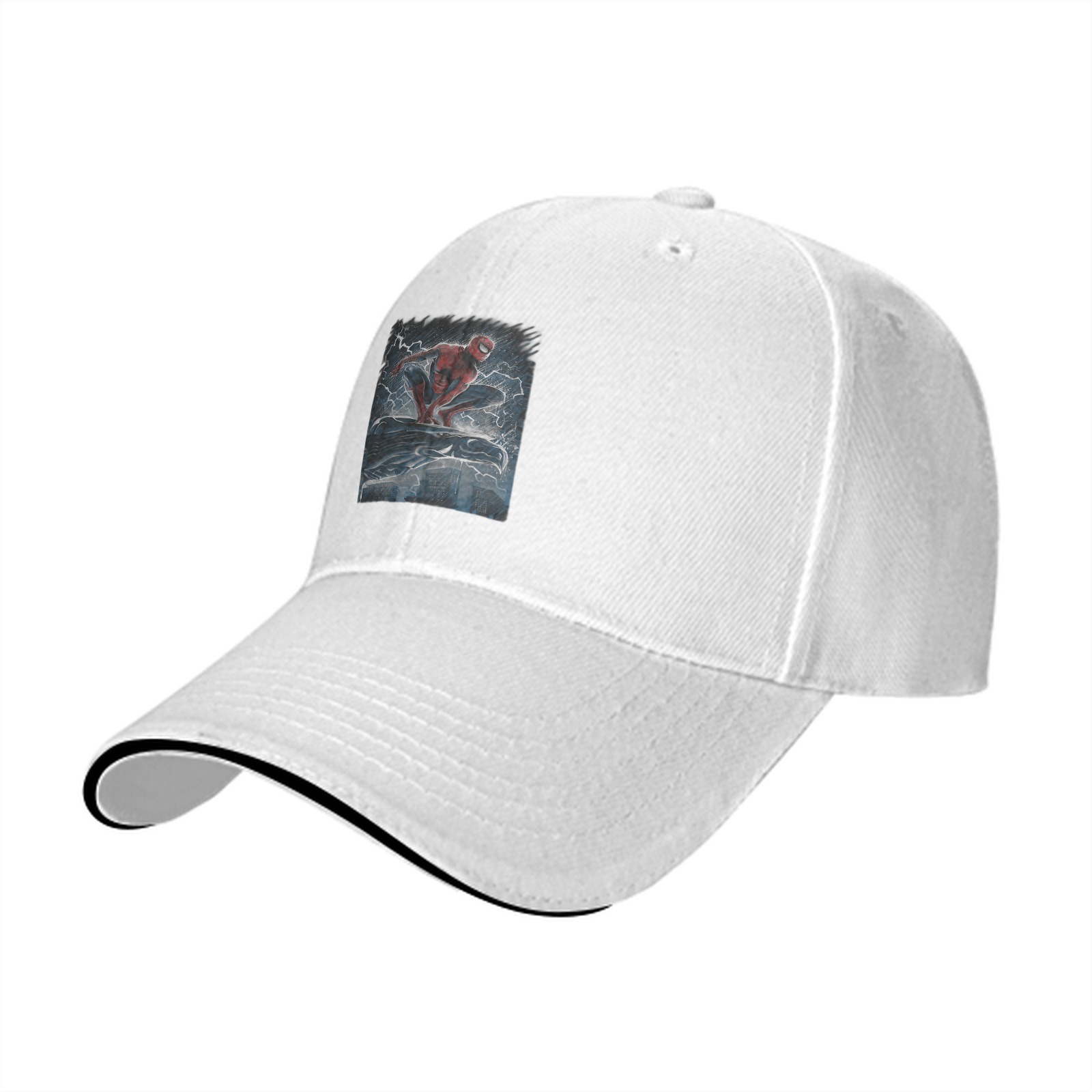 Black Baseball Cap With Spider-Man Lightning Storm Graphic