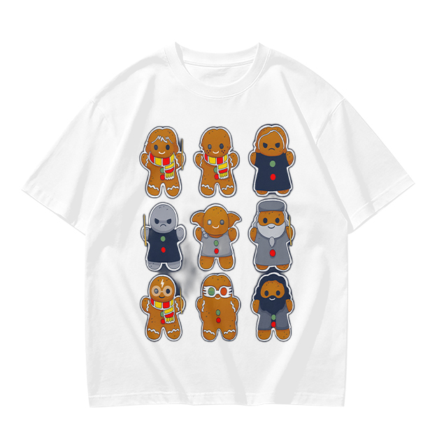 Olive T-Shirt With Harry Potter Themed Gingerbread Characters Print