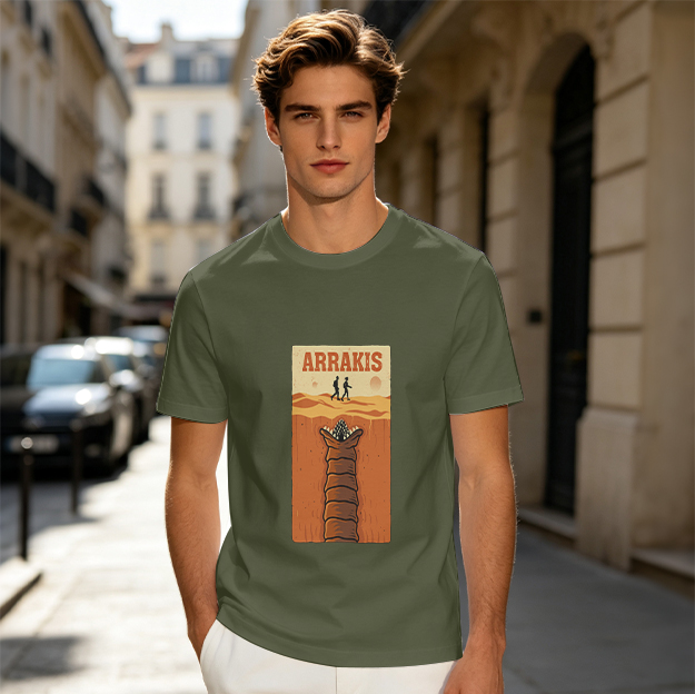 Arrakis Sandworm Desert Scene Graphic T-Shirt