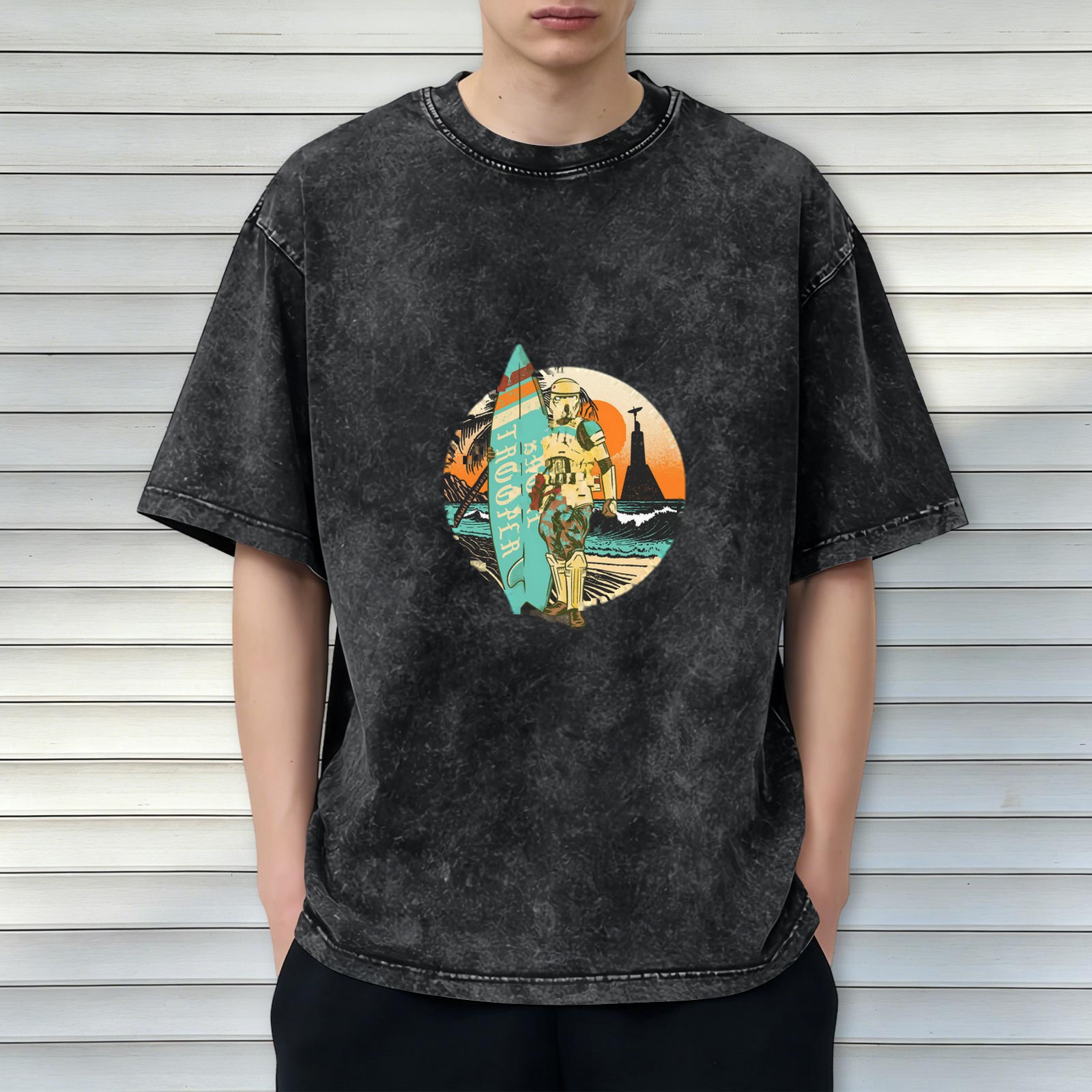 Vintage Stormtrooper Surf Beach Graphic T-Shirt