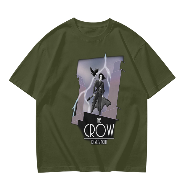 The Crow Devil's Night Graphic Print Olive T-Shirt