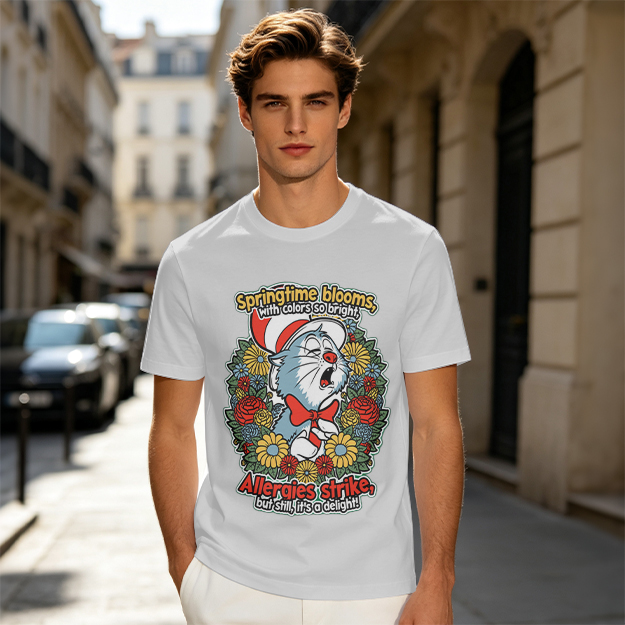 Springtime Allergies Cat Graphic T-Shirt