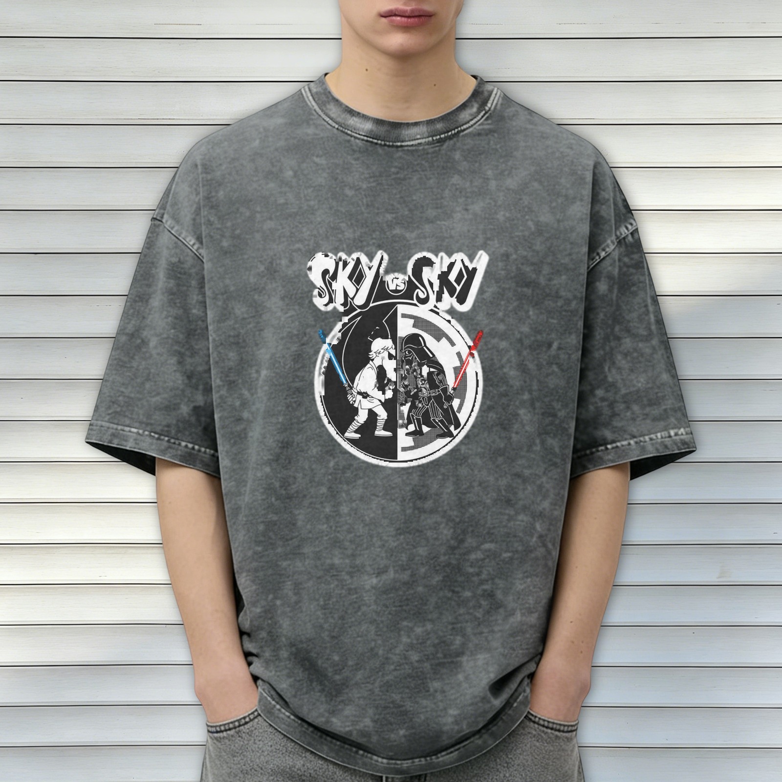 Star Wars Skywalker vs Skywalker Acid Wash T-Shirt